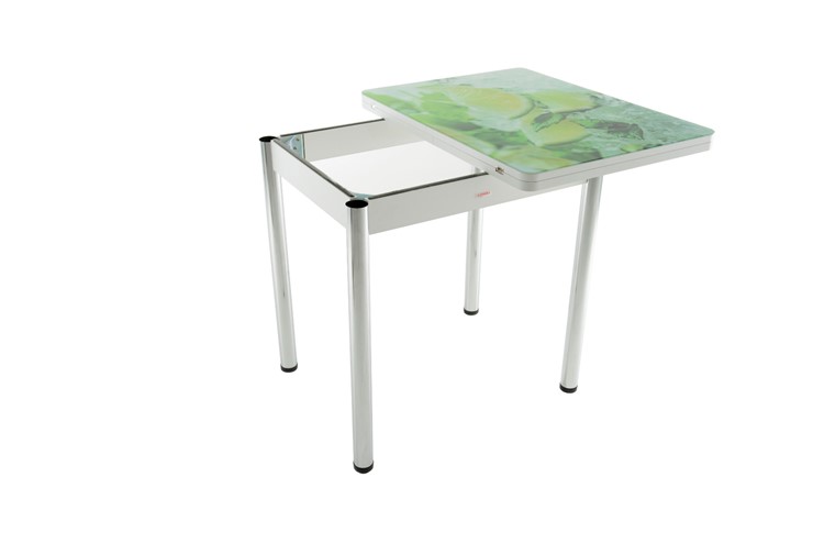 Кухонный стол раскладной Бари дерево №8 (стекло белое/белый) в Самаре - изображение 2