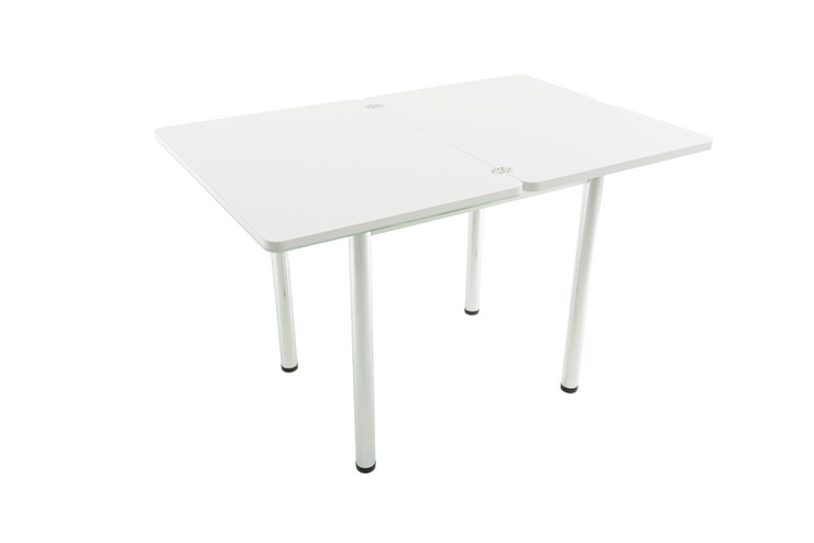 Кухонный стол раскладной Бари дерево №8 (стекло белое/белый) в Самаре - изображение 3