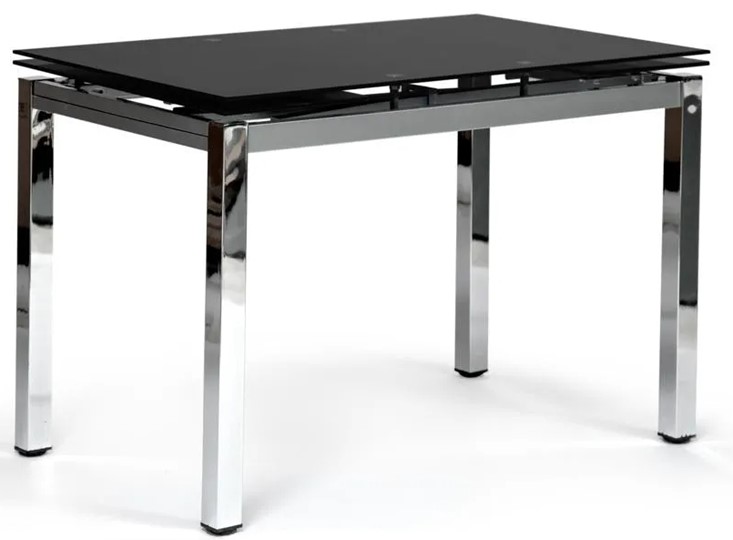 Кухонный раздвижной стол CAMPANA ( mod. 346 ) металл/стекло 70x110/170x76, хром/черный арт.11413 в Самаре - изображение 1