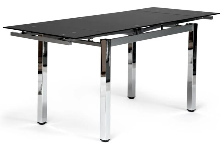 Кухонный раздвижной стол CAMPANA ( mod. 346 ) металл/стекло 70x110/170x76, хром/черный арт.11413 в Самаре - изображение 2