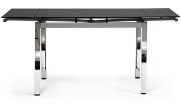 Кухонный раздвижной стол CAMPANA ( mod. 346 ) металл/стекло 70x110/170x76, хром/черный арт.11413 в Самаре - предосмотр