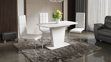 Раздвижной стол Честер тип 2, цвет Белый/Стекло белый глянец в Самаре - предосмотр 2