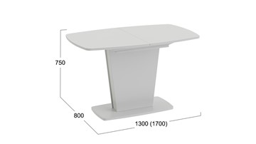 Раздвижной стол Честер тип 2, цвет Белый/Стекло белый глянец в Сызрани - предосмотр 3