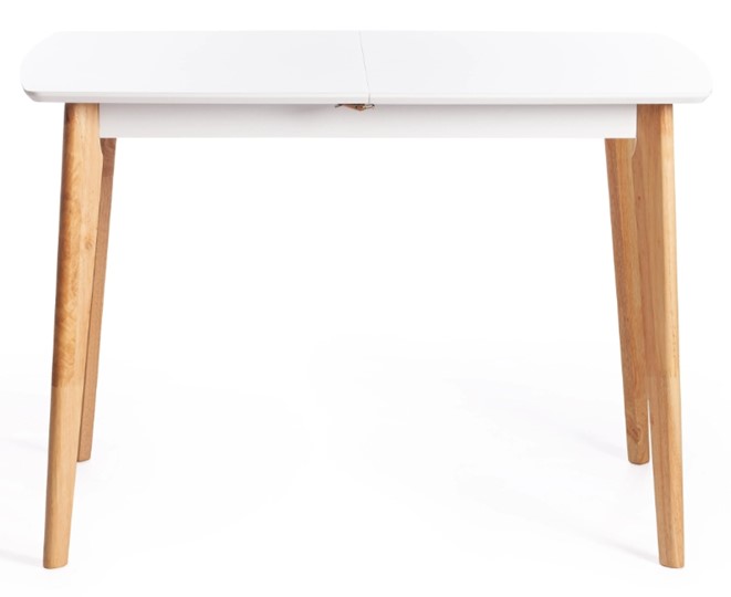 Кухонный стол раздвижной Claire, дерево гевея/МДФ, 110+30x75x75 Белый/натуральный арт.15111 в Самаре - изображение 1