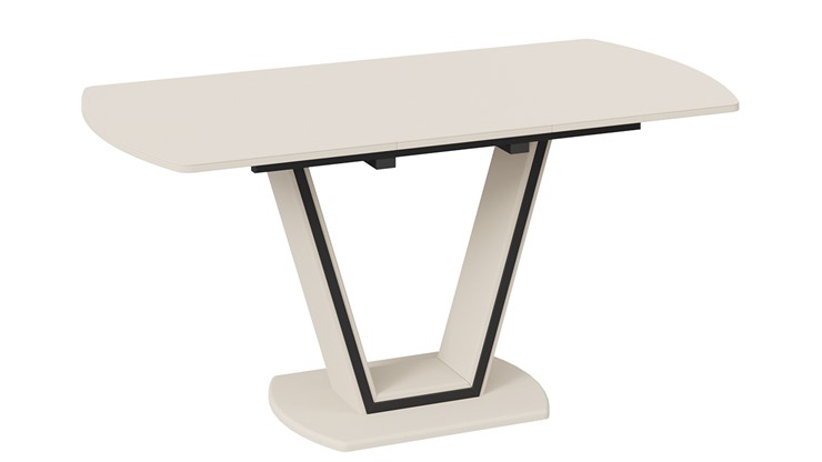 Раздвижной стол Дели Тип 2 (Бежевый софт, Стекло матовое бежевое) в Самаре - изображение 1