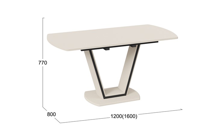 Раздвижной стол Дели Тип 2 (Бежевый софт, Стекло матовое бежевое) в Самаре - изображение 2