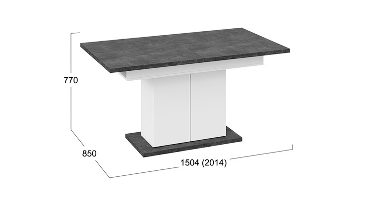 Обеденный раздвижной стол Детройт тип 1 (Белый/Ателье темный) в Тольятти - изображение 7