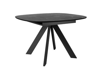 Кухонный раскладной стол DikLine BK100 Керамика Черный мрамор/подстолье черное/опоры черные в Самаре - предосмотр