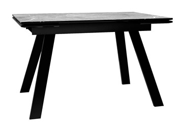 Кухонный раскладной стол DikLine DKL140 Керамика Серый мрамор/опоры черные (2 уп.) в Самаре - предосмотр