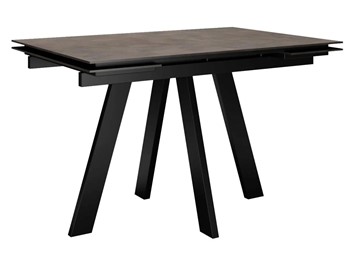 Кухонный стол раздвижной DikLine DM120 Хромикс бронза / опоры черные в Самаре
