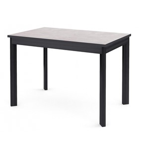 Кухонный стол раздвижной Dikline L110 Хромикс белый/ножки черные в Самаре