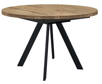 Кухонный стол раскладной Dikline RDB100 Дуб Галифакс Натуральный/ножки H120 черные в Самаре