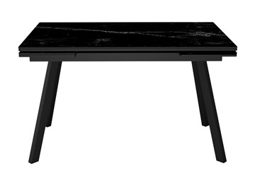 Стол раздвижной DikLine SKA125 Керамика Черный мрамор/подстолье черное/опоры черные (2 уп.) в Самаре - предосмотр