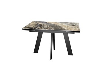 Кухонный раскладной стол DikLine SKM120 Керамика Amadeus/подстолье черное/опоры черные в Самаре - предосмотр