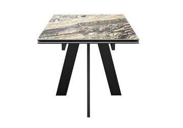 Кухонный раскладной стол DikLine SKM120 Керамика Amadeus/подстолье черное/опоры черные в Самаре - предосмотр 5