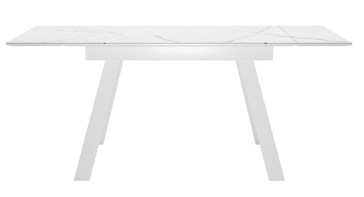 Кухонный стол раскладной DikLine SKM140 Керамика Белый мрамор/подстолье белое/опоры белые (2 уп.) в Сызрани - изображение 2