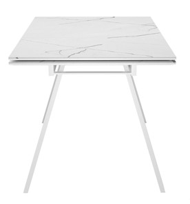 Кухонный стол раскладной DikLine SKM140 Керамика Белый мрамор/подстолье белое/опоры белые (2 уп.) в Сызрани - предосмотр 3