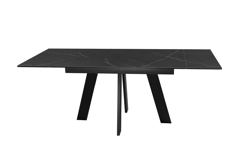 Раздвижной стол DikLine SKM140 Керамика Черный мрамор/подстолье черное/опоры черные (2 уп.) в Самаре - изображение 3