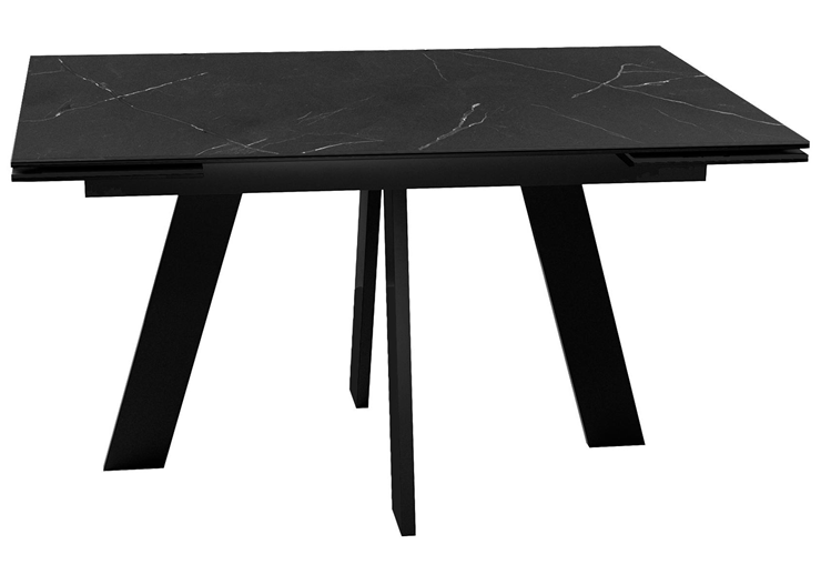 Раздвижной стол DikLine SKM140 Керамика Черный мрамор/подстолье черное/опоры черные (2 уп.) в Самаре - изображение 2