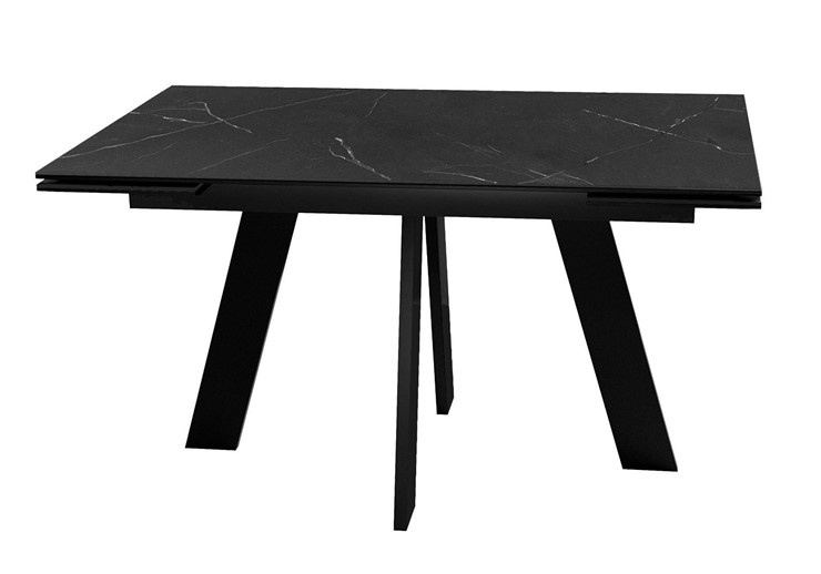 Раздвижной стол DikLine SKM140 Керамика Черный мрамор/подстолье черное/опоры черные (2 уп.) в Сызрани - изображение 5