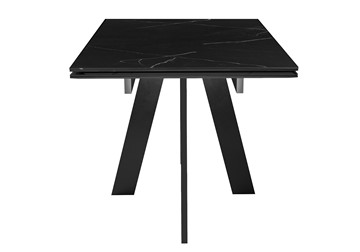 Раздвижной стол DikLine SKM140 Керамика Черный мрамор/подстолье черное/опоры черные (2 уп.) в Сызрани - предосмотр 1