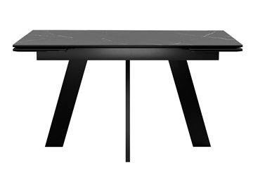 Раздвижной стол DikLine SKM140 Керамика Черный мрамор/подстолье черное/опоры черные (2 уп.) в Самаре - предосмотр