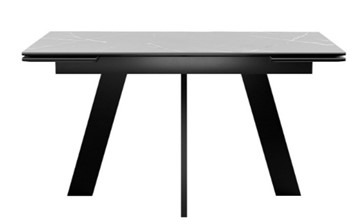 Кухонный раскладной стол DikLine SKM140 Керамика серый мрамор/подстолье черное/опоры черные (2 уп.) в Самаре - предосмотр 3