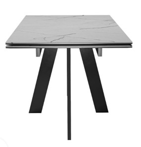 Кухонный раскладной стол DikLine SKM140 Керамика серый мрамор/подстолье черное/опоры черные (2 уп.) в Сызрани - предосмотр 5
