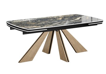 Кухонный раздвижной стол DikLine SKP180 Керамика Amadeus/подстолье черное/опоры дуб монтана (2 уп.) в Самаре