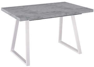Кухонный стол раскладной Dikline ZB120 Бетон/ножки белые в Самаре - предосмотр