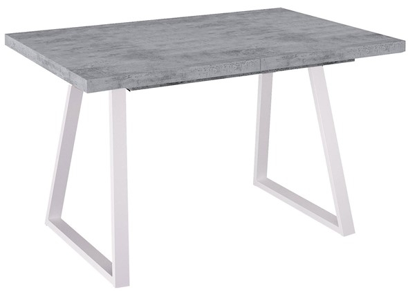 Кухонный стол раскладной Dikline ZB120 Бетон/ножки белые в Самаре - изображение