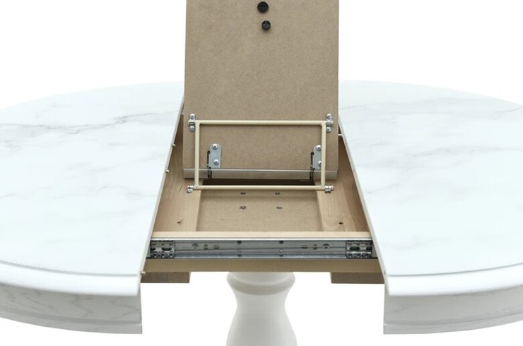 Кухонный стол раздвижной Фабрицио-1 Glass, Круг 1000, фотопечать (Мрамор 11) в Самаре - изображение 8