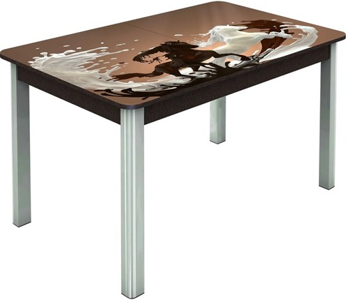 Обеденный раздвижной стол Гамбург исп.1 ноги метал. крашеные №23, Фотопечать (Кофе №18) в Самаре - изображение