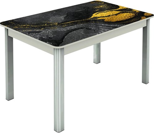 Кухонный стол раскладной Гамбург исп.1 ноги метал. крашеные №23, Фотопечать (Мрамор №24) в Самаре - изображение