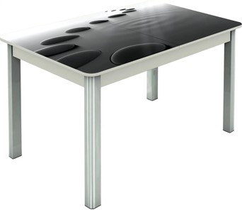 Кухонный стол раскладной Гамбург исп.1 ноги метал. крашеные №23, Фотопечать (Текстура №39) в Сызрани
