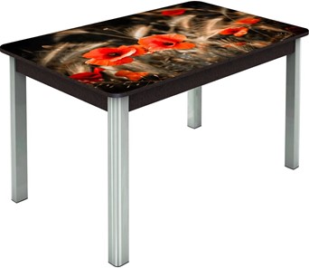 Кухонный стол раздвижной Гамбург исп.2 ноги метал. крашеные №23, Фотопечать (Цветы №38) в Самаре - предосмотр
