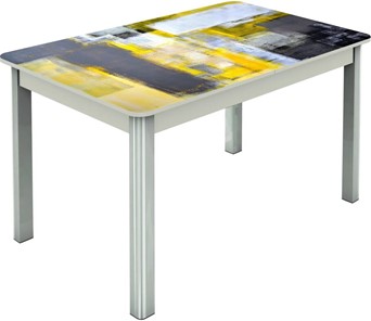 Кухонный стол раздвижной Гамбург исп.2 ноги метал. крашеные №23, Фотопечать (Текстура №51) в Самаре - предосмотр