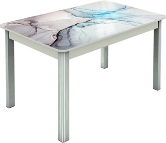 Кухонный стол раскладной Гамбург исп.2 ноги метал. крашеные №23, Фотопечать (Текстура №58) в Сызрани