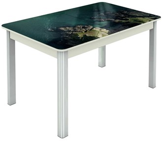 Кухонный стол раскладной Гамбург Мини, ноги метал. крашеные №23 (Exclusive h160/белый) в Самаре