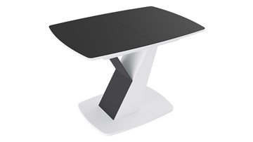 Кухонный стол раздвижной Гарда тип 1, цвет Белый/Стекло матовое черный графит в Тольятти - предосмотр