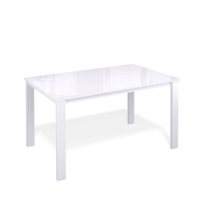 Кухонный раскладной стол Kenner LL1200 белый/стекло белое глянец в Самаре