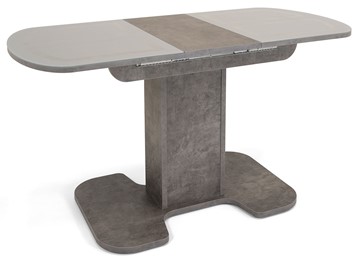 Обеденный раздвижной стол Киото-1 (ноги серый камень, серебро/серый камень) в Самаре - предосмотр 2