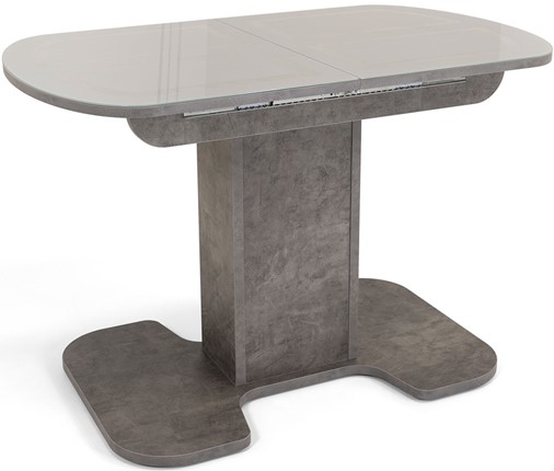 Обеденный раздвижной стол Киото-1 (ноги серый камень, серебро/серый камень) в Самаре - изображение