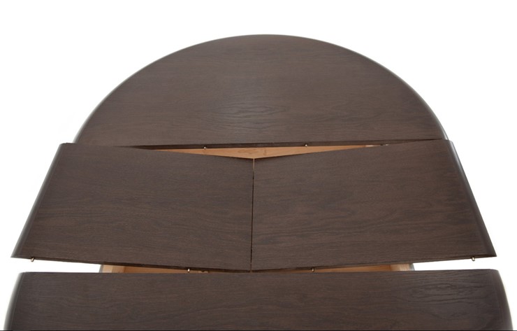 Кухонный стол раздвижной Леонардо-1 исп. Круг 820, тон 7 (Морилка/Эмаль) в Тольятти - изображение 5