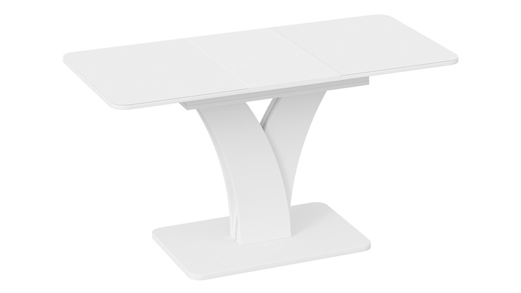 Кухонный раздвижной стол Люксембург тип 2 (Белый/Стекло белое матовое) в Самаре - изображение 1