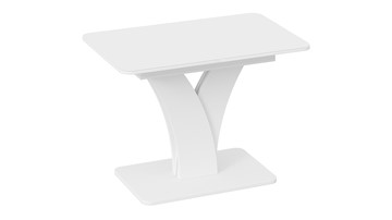 Кухонный раздвижной стол Люксембург тип 2 (Белый/Стекло белое матовое) в Самаре