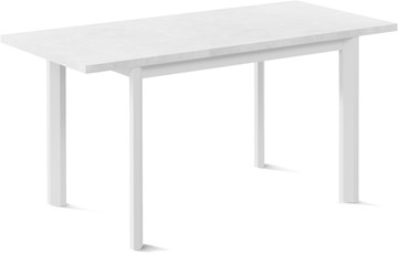 Кухонный стол раскладной Нагано-1L (ноги металлические белые, белый цемент) в Самаре - предосмотр 1