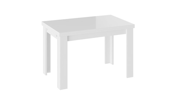 Стол раздвижной Норман тип 1, цвет Белый/Стекло белый глянец в Тольятти - изображение