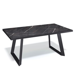 Кухонный стол раздвижной PL1400 (черный/стекло камень черный глянец) в Самаре