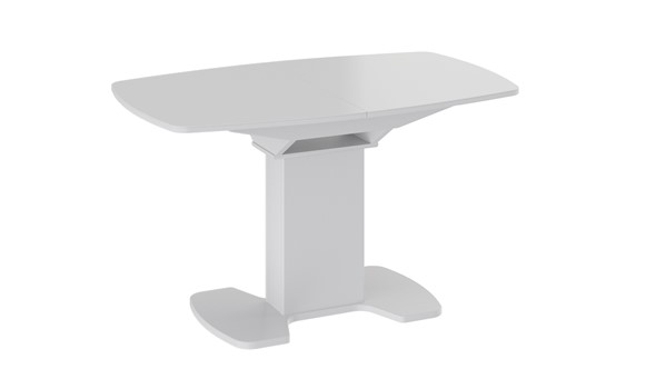 Обеденный раздвижной стол Портофино (СМ(ТД)-105.02.11(1)), цвет Белый глянец/Стекло белое в Самаре - изображение